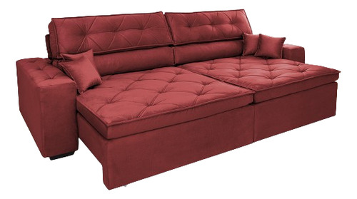 Cama inBox Estilo 2,12 Rojo Liso 4 Cuerpos