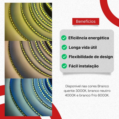 Fita Led 2835 240 Leds 5m Ip20 Branco. Luz Branco Quente 3000k Tensão De Operação 12v
