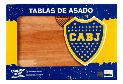 Tabla De Madera Plato Asado Boca Juniors Premium