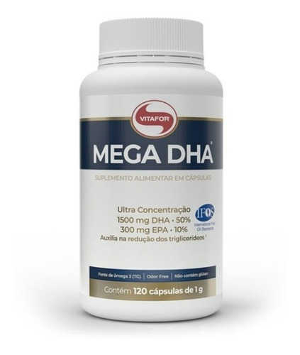 Mega Dha Omega3 Vitafor 1500 Dha/300 Epa - 120 Caps Original