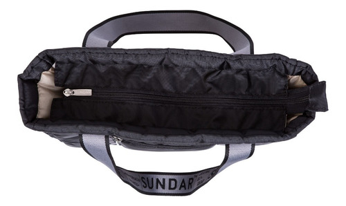 Imagen 4 de 5 de Bolsa Sundar Básica Negra Con Gris C/cierre 2020