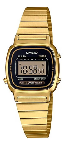 Reloj Casio Dama Digital Acero Dorado Mod La670wga-1