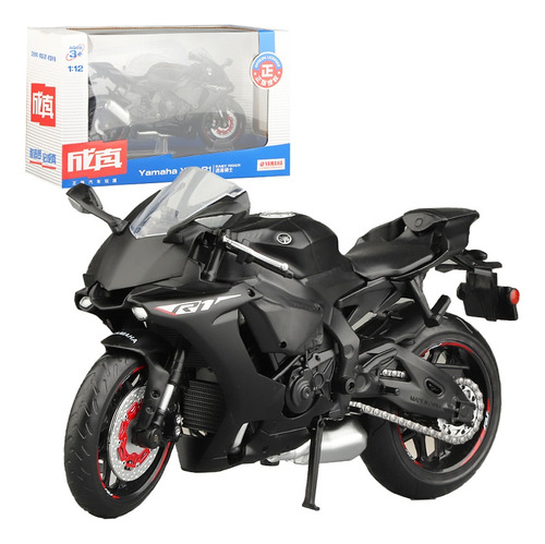 Yamaha Yzf R1 1:12 Miniatura Moto Con Base Y Llavero Casco