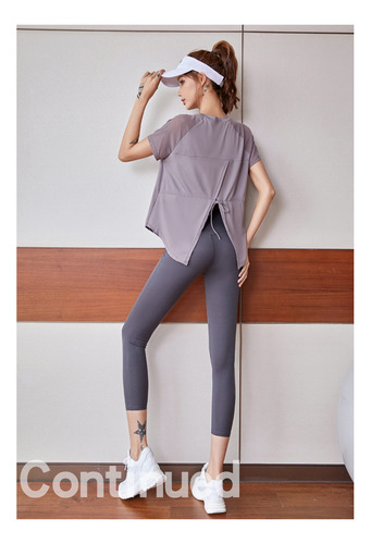 Playera Deportiva De Manga Corta Para Mujer, Holgada Y Delga