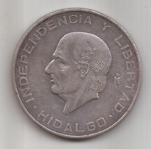 Mexico Gran Moneda De Plata 10 Pesos Año 1956 28.8 Gramos (Usado)
