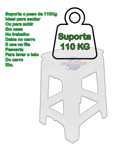 Imagem 5 de 6 de Banco Banqueta Dobrável Resistente 110 Kg Multiuso Banquinho