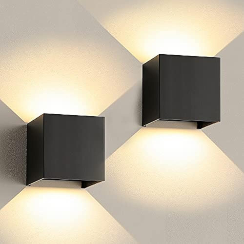 Lysed - Apliques De Pared Led De 12 W, Moderno, Negro, Juego