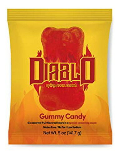 Diablo Chamoy Chili Seasoned Gummy Bears Spicy Sour Sweet - 