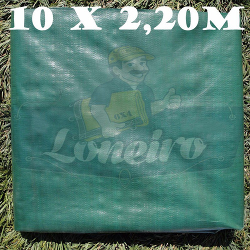 Lona Plástica Verde Tecido Leve Forte 10x2,20 Sem Acabamento