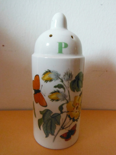 Pimentero Porcelana Pepper Flores Y Mariposas Vintage Retro