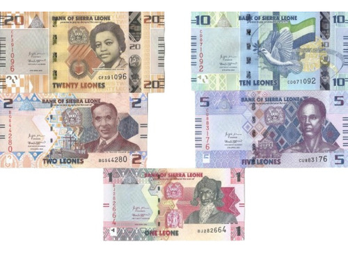 Sierra Leona Lote Billetes Varias Denominaciones