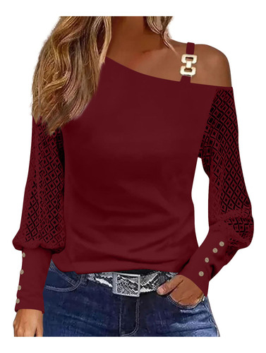 Blusa Para Mujer R, Casual, Con Un Solo Hombro, A La Moda, S