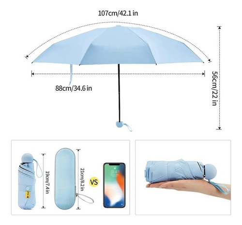 Mini Plegable Sombrilla Con Protección Uv Smart Portable