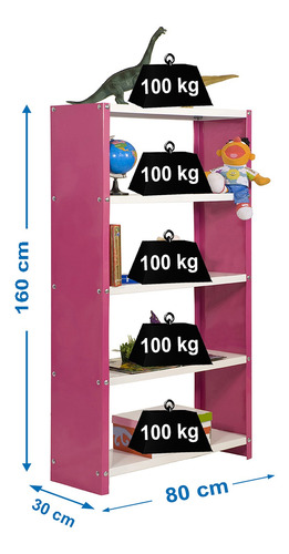 Estantería Habitat Plus 5/300 Rosa/blanco Simonrack