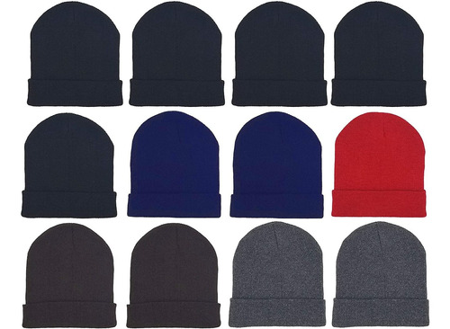 12 Pack Winter Beanie Hats For Men Women, Warm Cozy Knitted 