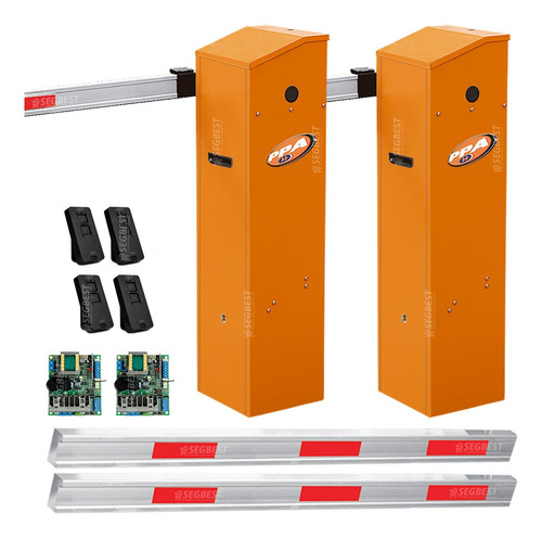 2 Barreira Cancela Automática Ppa K1 Laranja Braço 2,5m