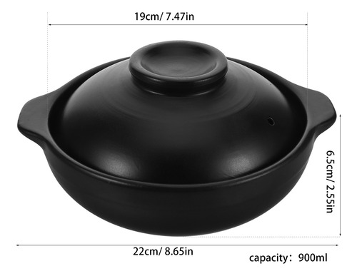 Olla De Sopa De Cerámica: Cazuela De Barro Con Tapa De 900 M