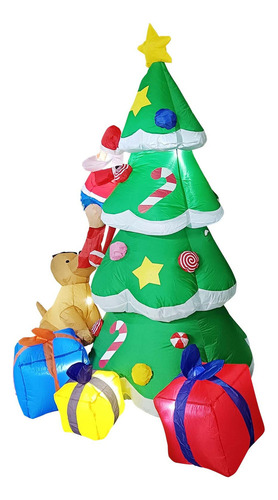 Inflable Arbol Pino De Navidad Exteriores Luz Led 2.1my