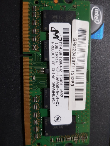 Memoria Ram Crucial 1gb Ddr3 1333mhz Sodimm Netbook/notebook