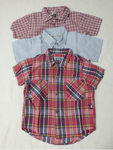 Lote 3 Camisas Bebe Niño Minimimo T 9 A 12 Meses - Usadas