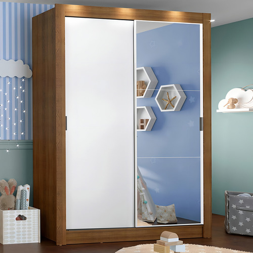 Guarda-roupa Infantil Bento Madesa 2 Portas Correr Esp Rb Cor Rustic/Branco