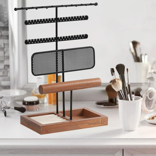 Jewelry Display Holder Rectangular Tabletop Multi Tiers For