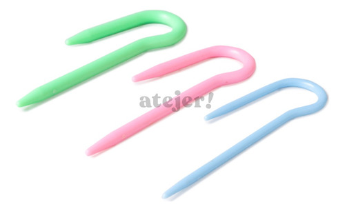 Imagen 1 de 6 de Agujas Curvas Plásticas Almendra Set X 3 Unidades