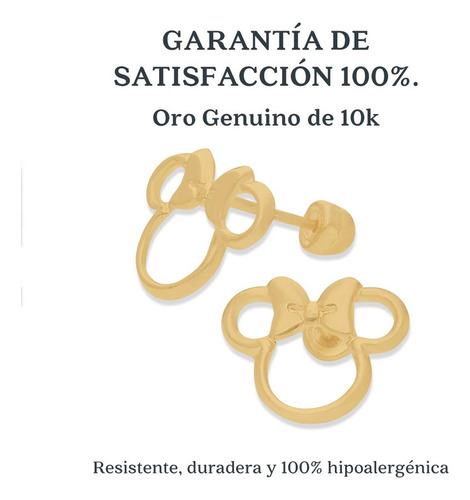 Aretes Broqueles Oro 10k Raton Moño Mujer Bebe Niña 2 Pares Dos Pares Broqueles Piercing Perforación Mujer Dama Niña Broquel Basicos Bebe Niña Mujer Aretes Oro 10k Oro Puro 10k