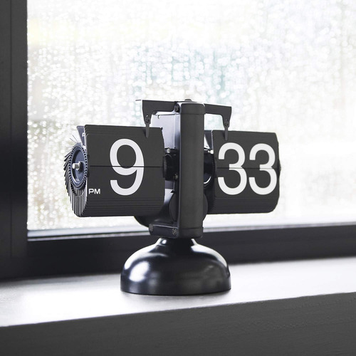 Reloj De Mesa Flip (blanco), Diseño Retro Vintage, Rel...
