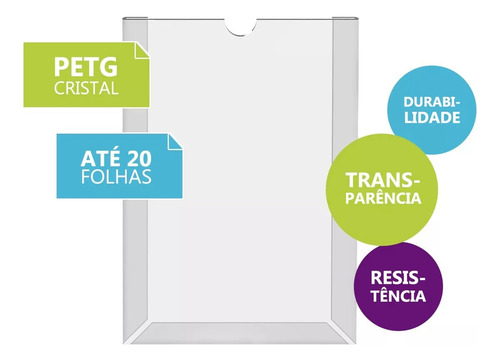 Display Parede A4 Porta Folhas Kit110 Com Fita Dupla Face