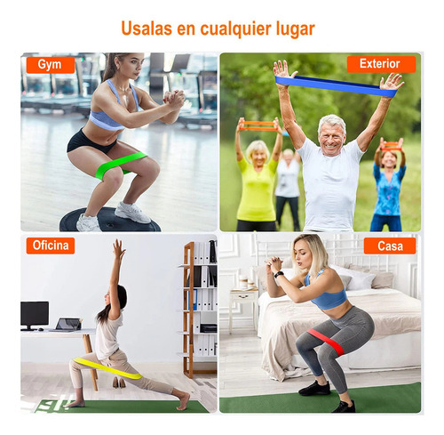..kit De 5 Bandas Ligas De Resistencia Piernas Ejercicio Yog