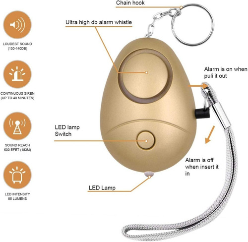 Alarma Personal Pack De 6, Llavero Para Emergencias 140db