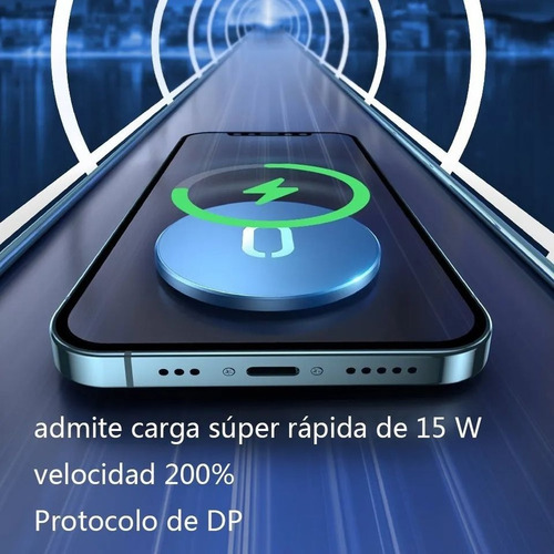 Imagen 2 de 4 de Cargador Inalámbrico Qi Ultra Delgado Carga Rápida 15 W