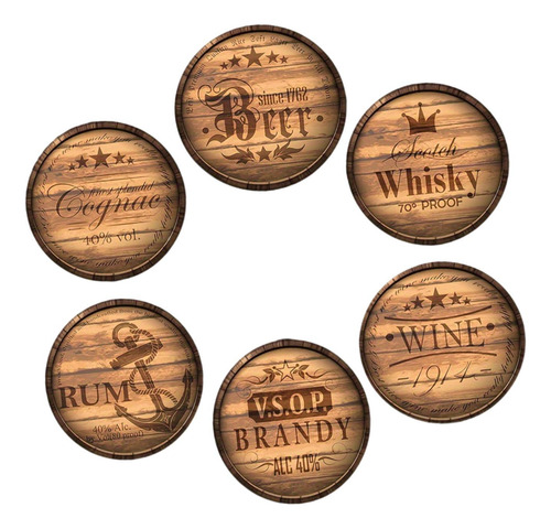 6 Posavasos De Madera Para Bebidas, Protección Para , Juego