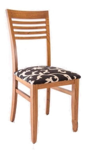 Silla Madera Tapizada Ecocuero Chenille Lustrada Comedor 