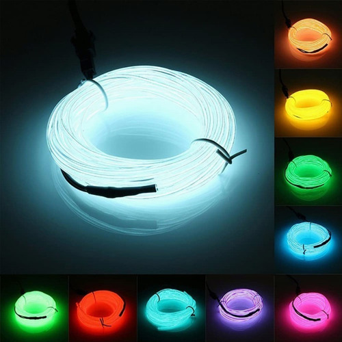 Hilo Tira Luz Neon Colores Led Conector Usb 12v Auto Moto 5m