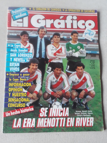 Revista El Grafico N° 3589 Año 1988 River Era Menotti
