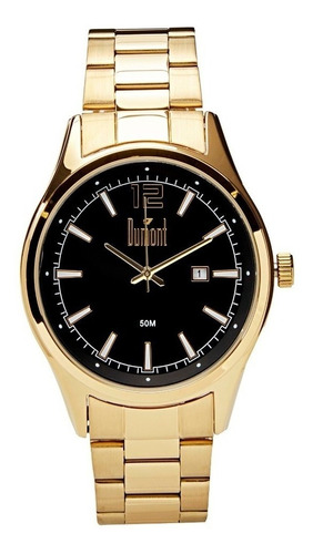 Relógio de pulso Dumont DU2115AAO/4P com corria de aço cor dourado - fondo preto