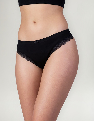 Colaless Mujer Calzón Algodón Cotton Rib Con Encaje Sexy