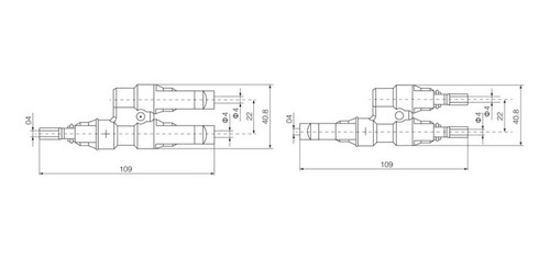 Imagem 6 de 7 de Conector Mc4 Tipo Y 2 Para 1 Paralelo Energia Solar Par 40a