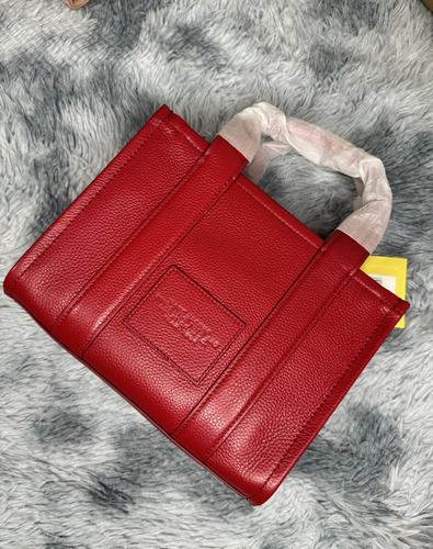Bolsa Marc Jacobs The Small Tote Bag 100% Original Roja Piel Rojo Lisa Oro Rojo (Usado)