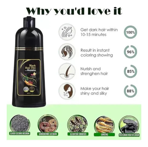Champú Para Teñir El Cabello 3 En 1 Botella A1
