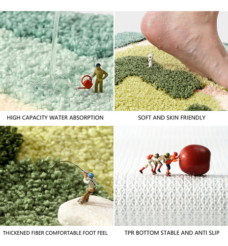 Alfombra De Baño En Forma De T, Extra Suave Y Absorbente, De