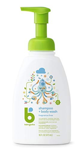 Babyganics Baby Shampoo Plus Body Wash, Sin Fragancia, 16