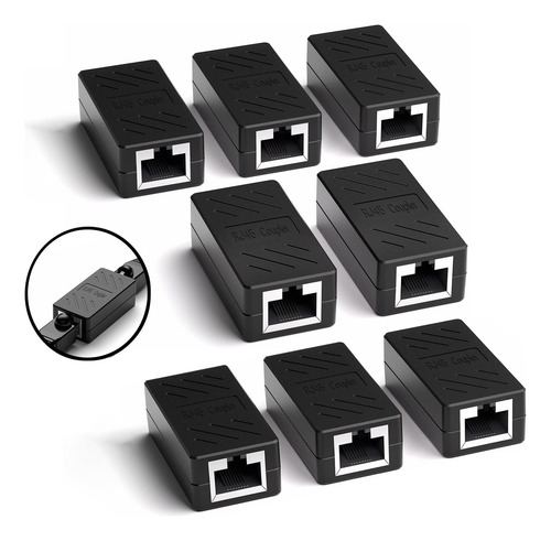 Acoplador X8 Rj45 Cat7 Hembra Red Extensor Ethernet