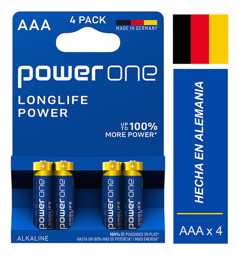 Pilas Aaa Alcalinas Powerone 4 Unidades