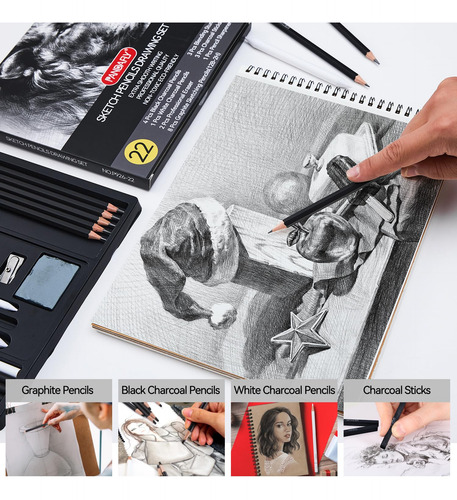Juego De Lápices De Dibujo 22 Piezas Arte Profesional