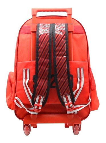 Mochila River Plate Aguante Carp Futbol Con Carro 18 PuLG Color Rojo Diseño de la tela Liso