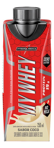 My Whey Unitário Sabor Coco - 25g Proteína + BCAA - Pronto para Beber - Energia e Recuperação - Integralmedica