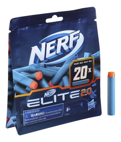 Set De 20 Dardos De Repuesto Nerf Elite 2.0 Oficiales Hasbro